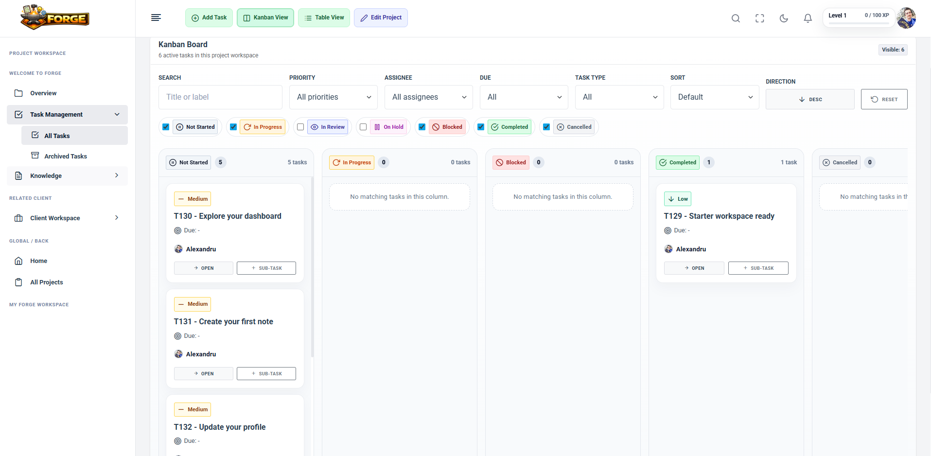 Tasks & Kanban